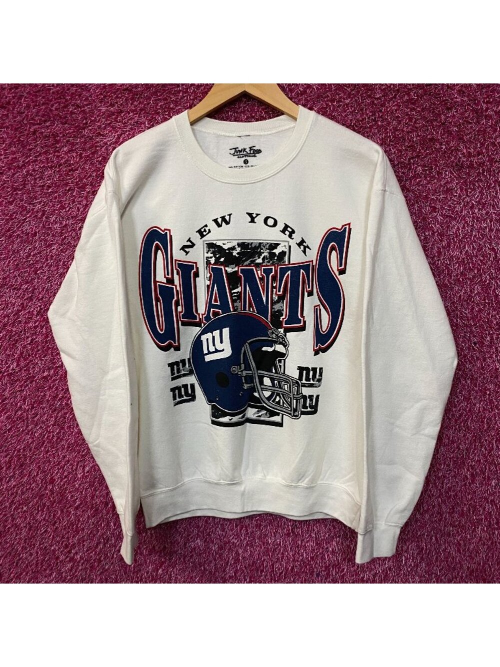 Junk Food Clothing New York Giants Conversion Flea Market Crew Fleece Sweatshirt